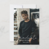 Moderner Calligrafy Graduate Foto Abschluss Einladung (Vorderseite)