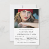 Moderner Calligrafy Graduate Foto Abschluss Einladung (Rückseite)