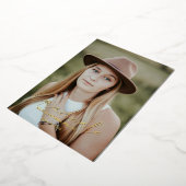 Moderner Calligrafy Graduate Foto Abschluss Folieneinladung (Gedreht)