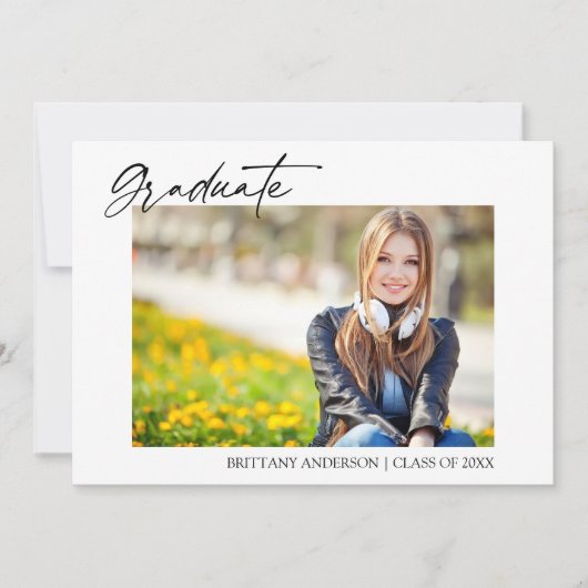 Moderner Calligrafy Ink Abschluss Ankündigung (Vorderseite)