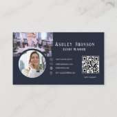 Moderner Calligraphy Event Planer Visitenkarte (Rückseite)