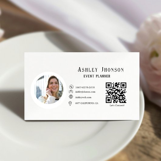 Moderner Calligraphy Event Planner Visitenkarte