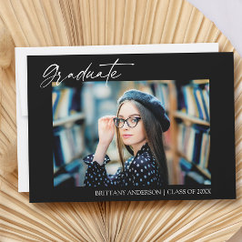 Moderner Calligraphy Ink Foto Abschluss Ankündigung