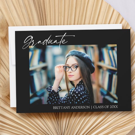 Moderner Calligraphy Ink Foto Abschluss Ankündigung