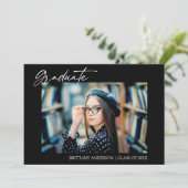 Moderner Calligraphy Ink Foto Abschluss Ankündigung (Stehend Vorderseite)