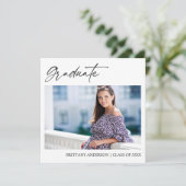 Moderner Calligraphy Ink Script Foto Abschluss Ankündigung (Stehend Vorderseite)