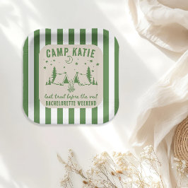 Moderner Camp-Junggeselinnen-Abschied Pappteller