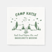 Moderner Camp-Junggeselinnen-Abschied Serviette (Vorderseite)