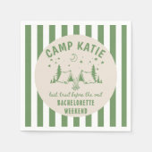 Moderner Camp-Junggeselinnen-Abschied Serviette (Vorderseite)