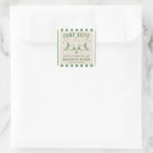 Moderner Camping Camp Junggeselinnen-Abschied Quadratischer Aufkleber (Tasche)