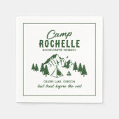 Moderner Camping Junggeselinnen-Abschied Serviette (Vorderseite)