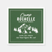 Moderner Camping Junggeselinnen-Abschied Serviette (Vorderseite)