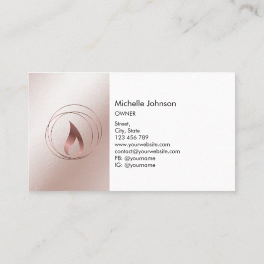 Moderner Candle Maker Blush Pink Minimal Candlemak Visitenkarte (Rückseite)