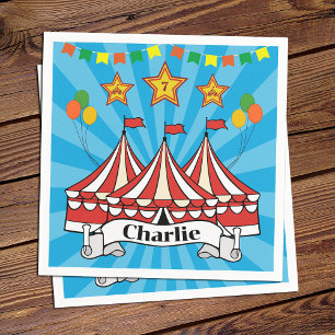 Moderner Cartoon Big Top Circus farbig Geburtstag Serviette