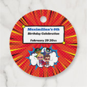 Moderner Cartoon Superhero Comic Buch Cool Vielen  Geschenkanhänger (Rückseite)