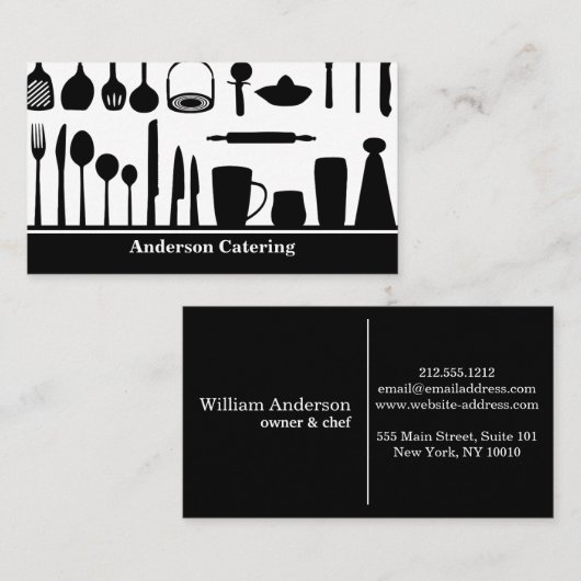 Moderner Catering Küche Visitenkarte (Vorne/Hinten)