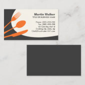 Moderner Catering oder Koch in Grau-Orange Visitenkarte (Vorne/Hinten)