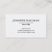 Moderner Catering, Restaurant, Koch Visitenkarte (Rückseite)