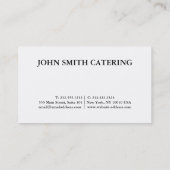 Moderner Catering, Restaurant, Koch Visitenkarte (Rückseite)