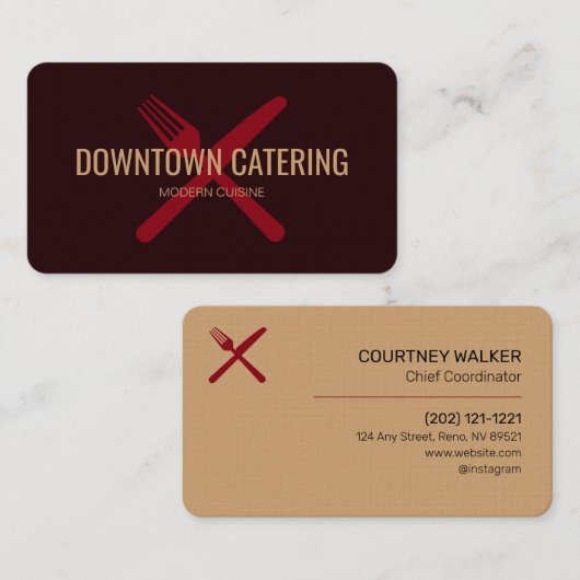 Moderner Catering Visitenkarte (Vorne/Hinten)