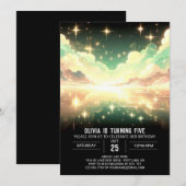 Moderner Celestial Digital Birthday Einladung (Vorne/Hinten)