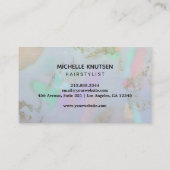 Moderner Chair Stylist Schönheitssalon Opal Stone Visitenkarte (Rückseite)