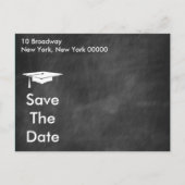 Moderner Chalkboard-Abschluss Save the Date Ankündigungspostkarte (Rückseite)
