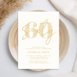 Moderner Champagner Elegant 60. Geburtstag Einladung<br><div class="desc">Moderner Champagner Elegant 60. Geburtstag Einladung. Enthält minimalistische Skriptkalligraphie und fett formatierte Typografie.</div>