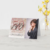 Moderner Champagner Glitzer 50. Geburtstag Foto Karte (Gelbe Blume)