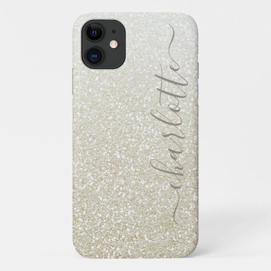 Moderner Champagner Glitzer Girly Chic Personalisi Case-Mate iPhone Hülle (Rückseite)