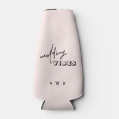 Moderner Champagner Pink Wedding Vibes Flasche Coo Flaschenkühler (Vorderseite)