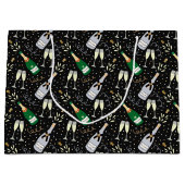 Moderner Champagner-Silvester Große Geschenktüte (Vorderseite)