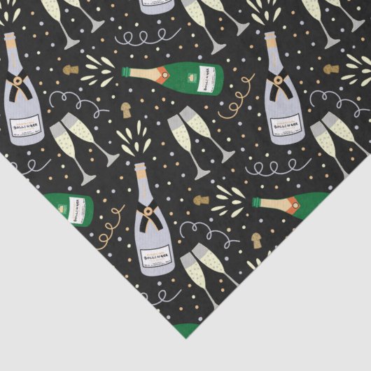 Moderner Champagner-Silvester Seidenpapier (Detail)