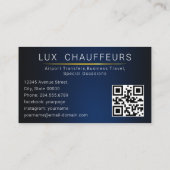 Moderner Chauffeur-Fahrer Royal Gold Border QR Cod Visitenkarte (Rückseite)