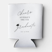 Moderner Cheers-Abschluss-Skript-Abschluss-Hut Dosenkühler (Vorderseite)