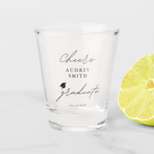 Moderner Cheers-Abschluss-Skript-Abschluss-Hut Schnapsglas
