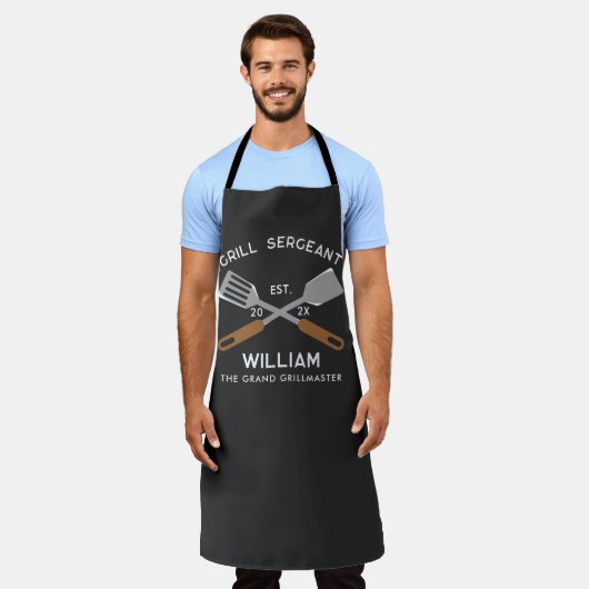 Moderner Chef-Vater-Grill-Experte Personalisiert Schürze (Getragen)