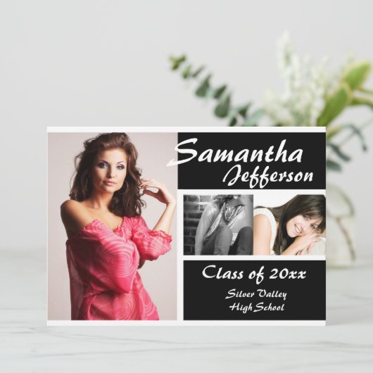 Moderner Chic Abschluss Ankündigung 12x18 (Stehend Vorderseite)