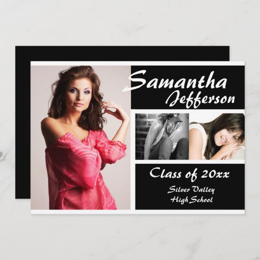 Moderner Chic Abschluss Ankündigung 12x18 (Vorne/Hinten)