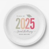 Moderner Chic Abschluss Blush Pink Grad Party Pappteller (Vorderseite)