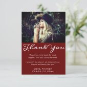 Moderner Chic Abschluss Danke Grand Foto Card (Stehend Vorderseite)