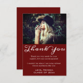 Moderner Chic Abschluss Danke Grand Foto Card (Vorne/Hinten)