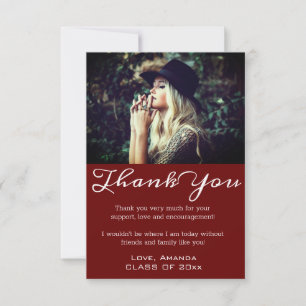 Moderner Chic Abschluss Danke Grand Foto Card