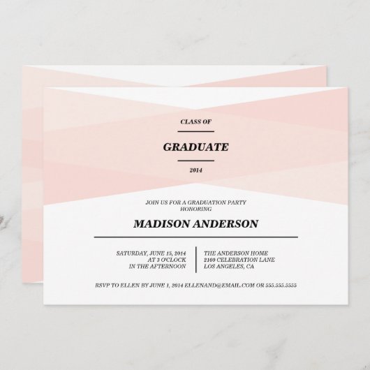 Moderner Chic | Abschluss Einladung (Vorne/Hinten)