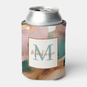 Moderner Chic Abstrakt Terracotta Aquamarin Dosenkühler (Kanne Vorderseite)