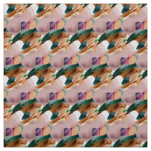 Moderner Chic Abstrakt Terracotta Aquamarin und br Stoff (Muster)