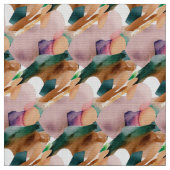 Moderner Chic Abstrakt Terracotta Aquamarin und br Stoff (Nahaufnahme)