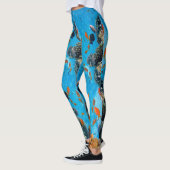 Moderner Chic Aqua Blue Marine Life Ozean Farbenfr Leggings (Links)