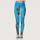 Moderner Chic Aqua Blue Marine Life Ozean Farbenfr Leggings (Vorderseite)