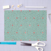 Moderner Chic Aqua Rose Gold Glitzer Hexagon Geo Seidenpapier (Handwerk)